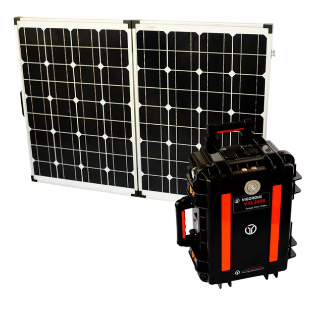 Bärbar Strömbank med solcell EL 3000Wh 24V solar 500W