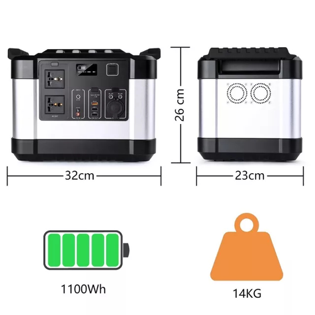 Strömbank med solcell EL 1Kw 300.000 mAh